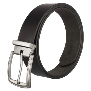 Men's Genuine leather pin buckle belt- Black